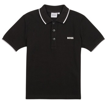 Textil Chlapecké Polo s krátkými rukávy BOSS J25P26-09B-C Černá