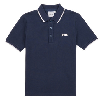 Textil Chlapecké Polo s krátkými rukávy BOSS J25P26-849-C Tmavě modrá