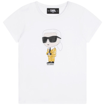 Textil Dívčí Trička s krátkým rukávem Karl Lagerfeld Z15417-N05-B Bílá