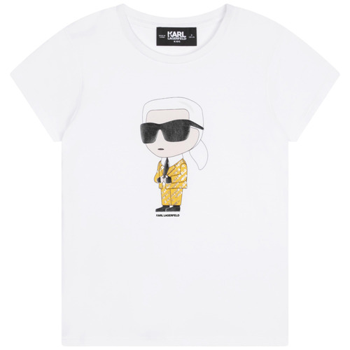Textil Dívčí Trička s krátkým rukávem Karl Lagerfeld Z15417-N05-C Bílá