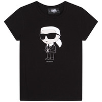 Textil Dívčí Trička s krátkým rukávem Karl Lagerfeld Z15418-09B-B Černá