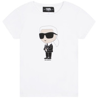 Textil Dívčí Trička s krátkým rukávem Karl Lagerfeld Z15418-10P-B Bílá