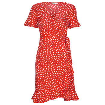 Textil Ženy Krátké šaty Only ONLOLIVIA S/S WRAP DRESS Červená