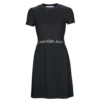 Textil Ženy Krátké šaty Calvin Klein Jeans LOGO ELASTIC DRESS Černá
