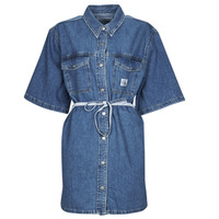 Textil Ženy Krátké šaty Calvin Klein Jeans UTILITY BELTED SHIRT DRESS Modrá