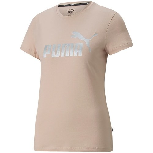 Textil Ženy Trička s krátkým rukávem Puma Ess Metallic Logo Tee Béžová
