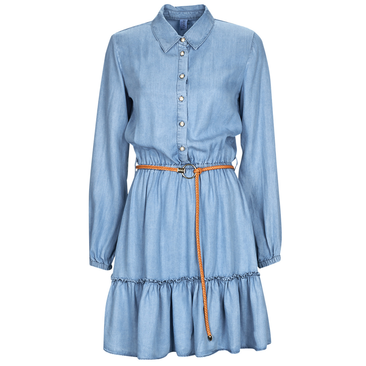 Levně Liu Jo Krátké šaty TENCEL Modrá
