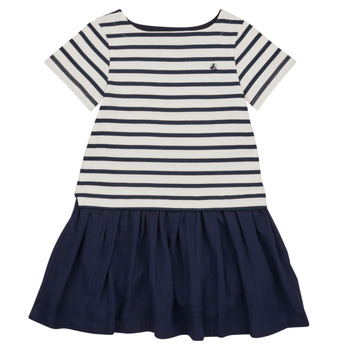 Textil Dívčí Krátké šaty Petit Bateau FLOUETTE Bílá / Modrá
