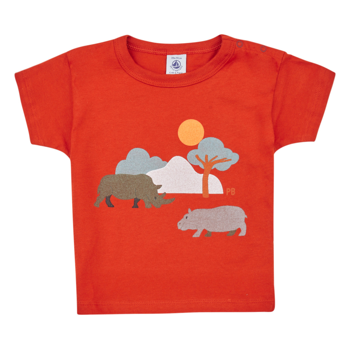 Textil Děti Trička s krátkým rukávem Petit Bateau FAON Oranžová