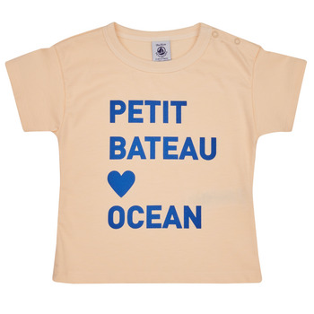 Textil Děti Trička s krátkým rukávem Petit Bateau FAON Béžová / Modrá