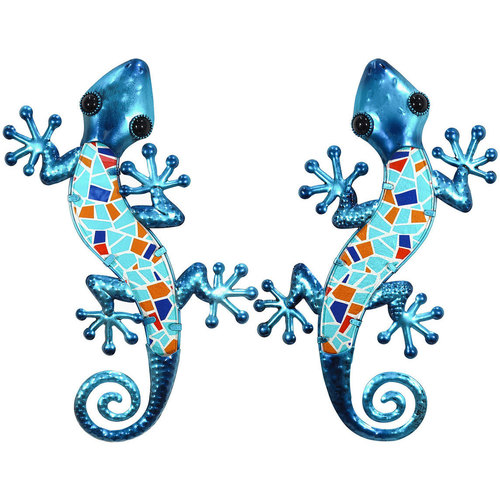 Bydlení Sošky a figurky Signes Grimalt Lagartija 2Uni Nástěnná Ornament. Modrá