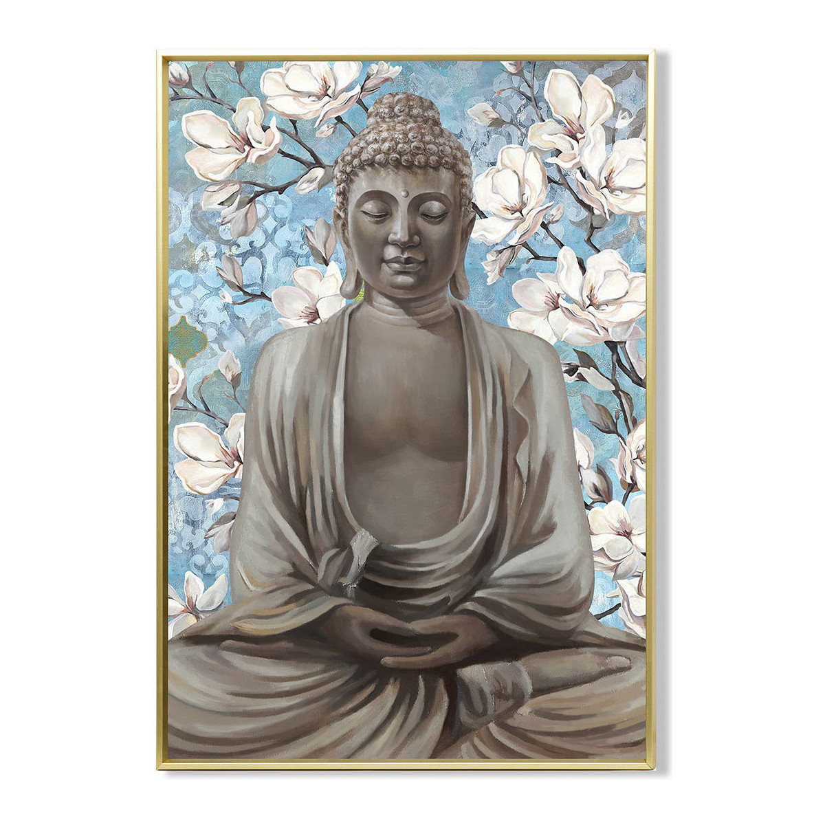 Bydlení Obrazy / plátna Signes Grimalt Buddha Pozadí Flores Modrá