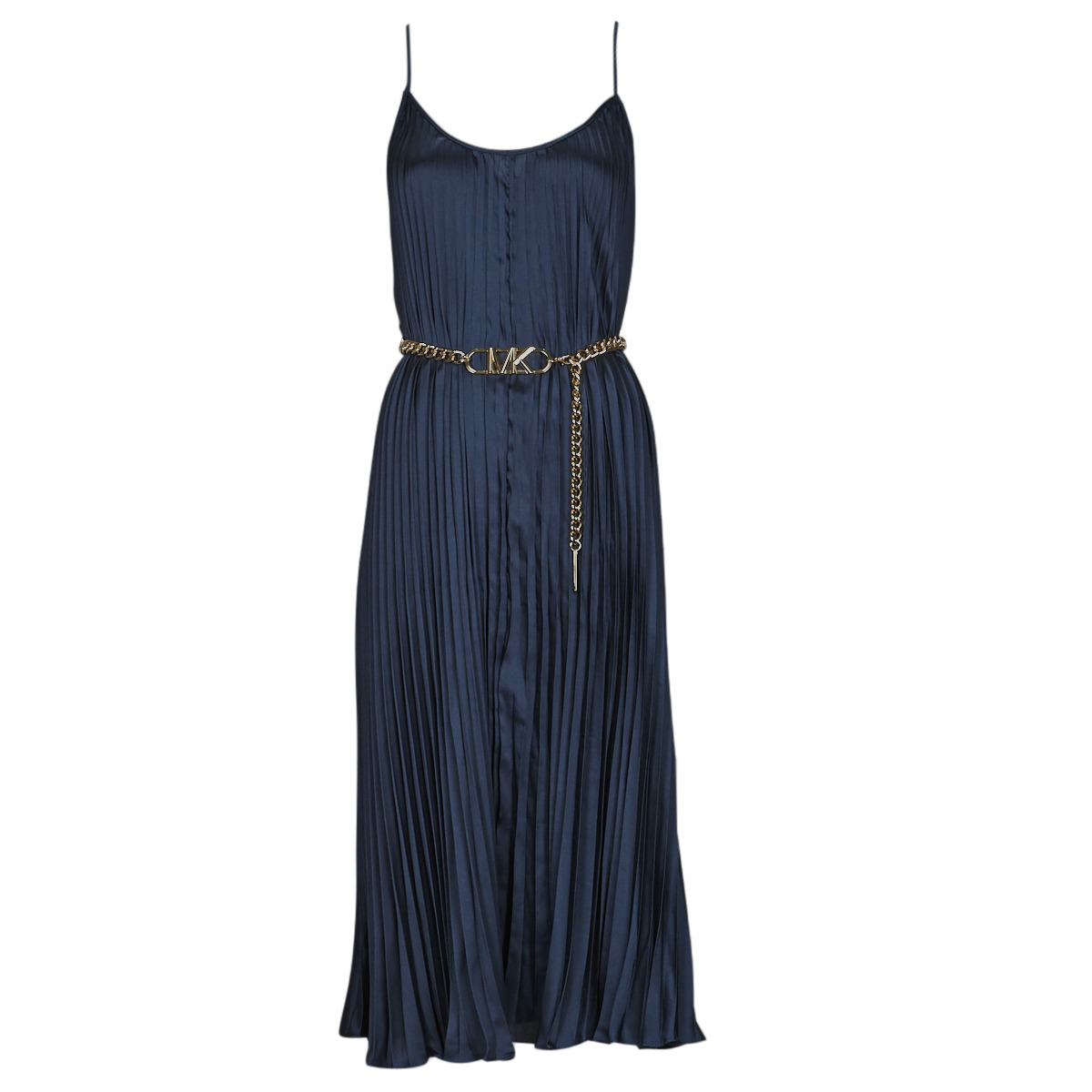Textil Ženy Společenské šaty MICHAEL Michael Kors PLEATED SLIP MIDI DRESS Tmavě modrá