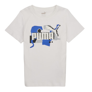Textil Chlapecké Trička s krátkým rukávem Puma ESS COL LOGO Bílá / Modrá