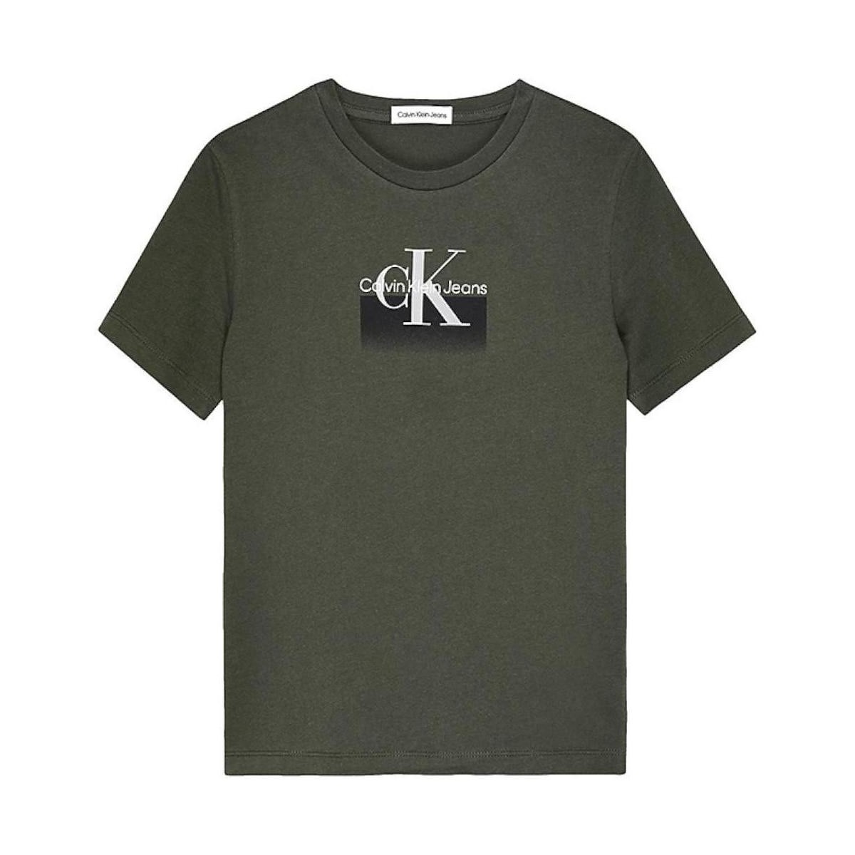 Textil Chlapecké Trička s krátkým rukávem Calvin Klein Jeans  Zelená