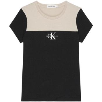 Textil Dívčí Trička s krátkým rukávem Calvin Klein Jeans  Černá