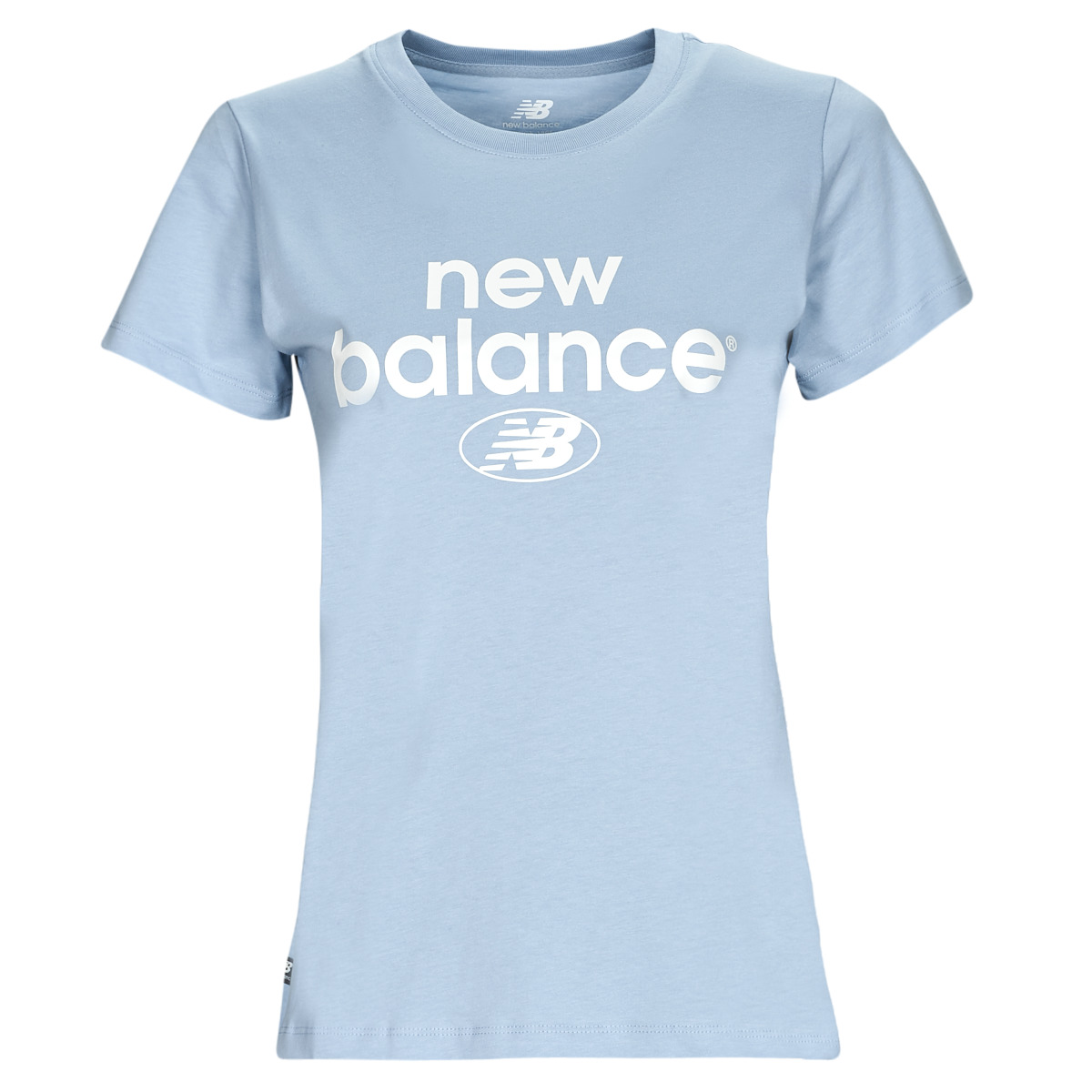 Levně New Balance Trička s krátkým rukávem Essentials Graphic Athletic Fit Short Sleeve Modrá