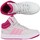 Boty Děti Kotníkové boty adidas Originals Hoops Mid 30 K Růžové, Krémové