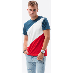 Textil Muži Trička s krátkým rukávem Ombre Pánské tričko Beyer navy-červená S Červená
