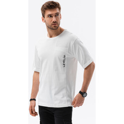 Textil Muži Trička s krátkým rukávem Ombre Pánské oversize tričko Volker bílá S Bílá