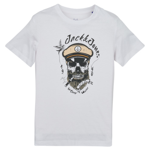 Textil Chlapecké Trička s krátkým rukávem Jack & Jones JORROXBURY TEE SS CREW NECK Bílá