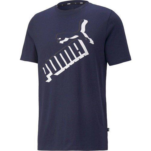 Textil Muži Trička s krátkým rukávem Puma Ess Logo Tee Tmavě modrá