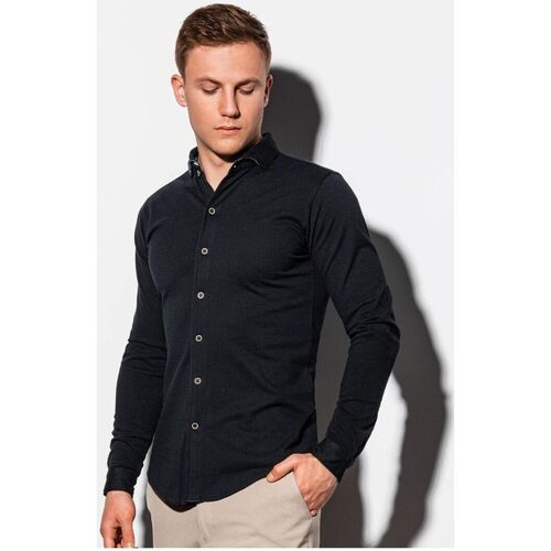 Textil Muži Košile s dlouhymi rukávy Ombre Pánská košile Earls černá Černá