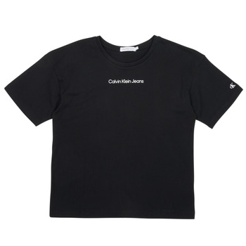 Textil Dívčí Trička s krátkým rukávem Calvin Klein Jeans CKJ LOGO BOXY T-SHIRT Černá