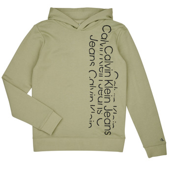 Textil Chlapecké Mikiny Calvin Klein Jeans REPEAT INSTITUTIONAL LOGO HOODIE Khaki
