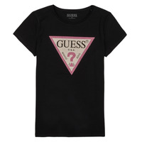 Textil Dívčí Trička s krátkým rukávem Guess SS T SHIRT Černá / Růžová