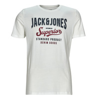 Textil Muži Trička s krátkým rukávem Jack & Jones JJELOGO TEE SS O-NECK Krémově bílá