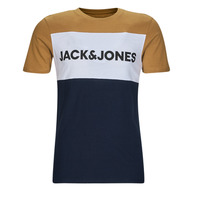 Textil Muži Trička s krátkým rukávem Jack & Jones JJELOGO BLOCKING TEE SS Žlutá / Bílá / Tmavě modrá