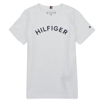 Textil Děti Trička s krátkým rukávem Tommy Hilfiger U HILFIGER ARCHED TEE Bílá