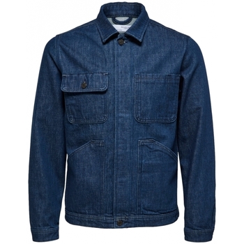 Textil Muži Kabáty Selected Will Jacket - Dark Blue Denim Modrá