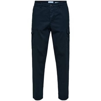 Selected Kalhoty Slim Tapered Wick 172 Cargo Pants - Dark Sapphire - Modrá