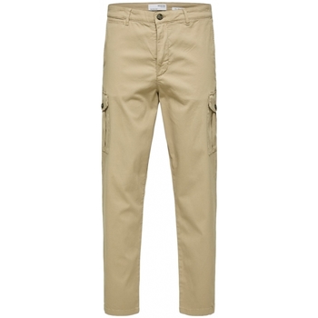 Selected Kalhoty Slim Tapered Wick 172 Cargo Pants - Chinchilla - Béžová