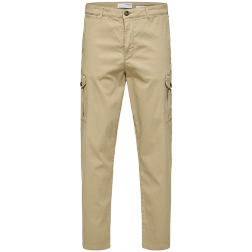 Textil Muži Kalhoty Selected Slim Tapered Wick 172 Cargo Pants - Chinchilla Béžová