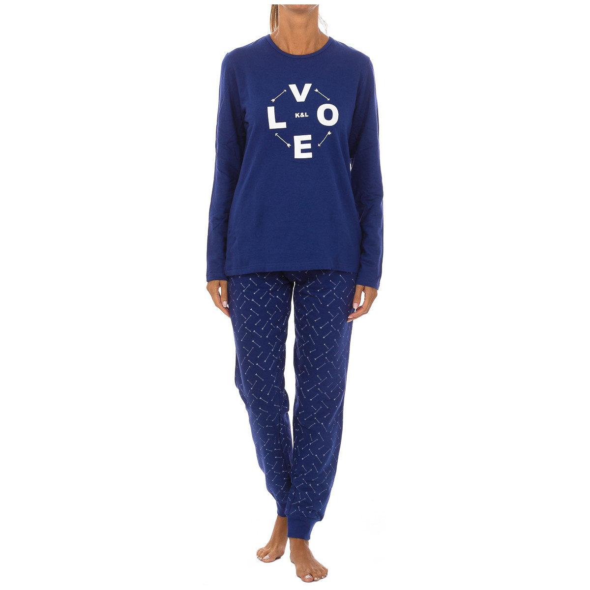 Textil Ženy Pyžamo / Noční košile Kisses&Love KL45184 Modrá