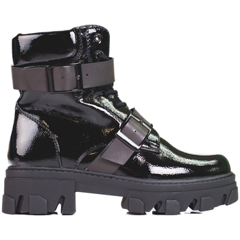 Pk Kotníkové boty Jedinečné černé dámské kotníčkové boty na plochém podpatku - ruznobarevne