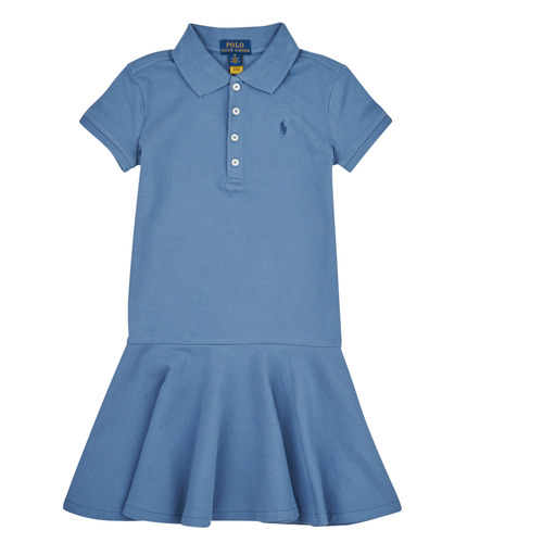 Textil Dívčí Krátké šaty Polo Ralph Lauren SS POLO DRES-DRESSES-KNIT Modrá