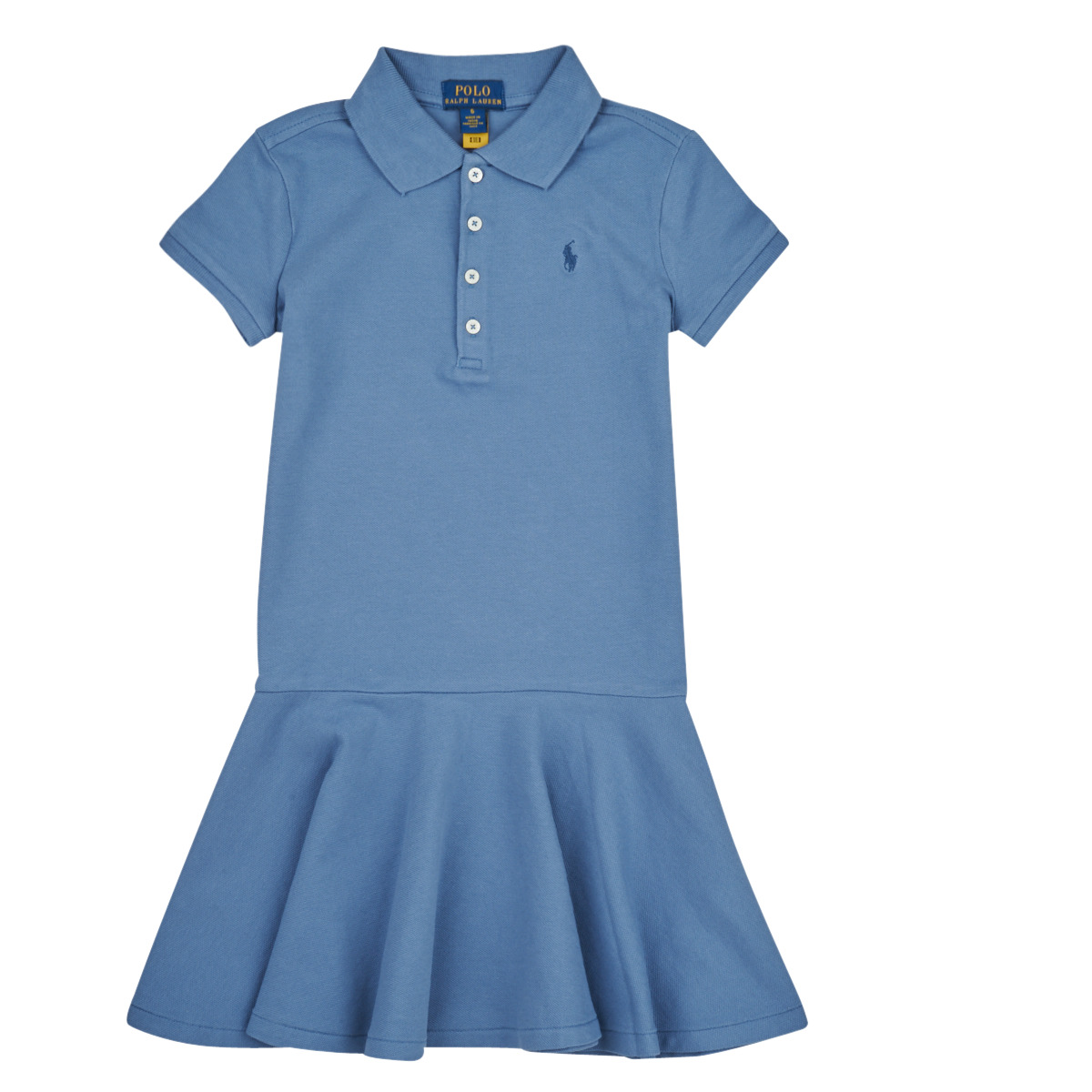 Textil Dívčí Krátké šaty Polo Ralph Lauren SS POLO DRES-DRESSES-KNIT Modrá