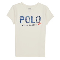 Textil Dívčí Trička s krátkým rukávem Polo Ralph Lauren SS POLO TEE-KNIT SHIRTS-T-SHIRT Bílá