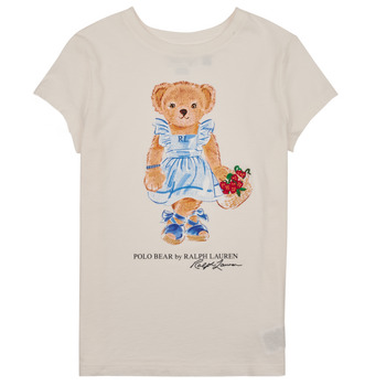 Textil Dívčí Trička s krátkým rukávem Polo Ralph Lauren BEAR SS TEE Krémově bílá