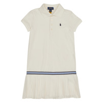 Textil Dívčí Krátké šaty Polo Ralph Lauren SS KC DRESS-DRESSES-DAY DRESS Krémově bílá