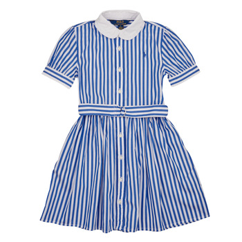 Textil Dívčí Krátké šaty Polo Ralph Lauren MAGALIE DRS-DRESSES-DAY DRESS Modrá / Bílá