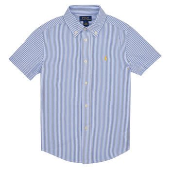 Textil Chlapecké Košile s krátkými rukávy Polo Ralph Lauren CLBDPPCSS-SHIRTS-SPORT SHIRT Modrá / Bílá