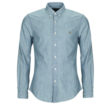Textil Muži Košile s dlouhymi rukávy Polo Ralph Lauren CHEMISE COUPE SLIM EN DENIM Modrá / Světlá / Džínová modř