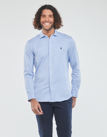 Textil Muži Košile s dlouhymi rukávy Polo Ralph Lauren CHEMISE COUPE DROITE Modrá / Nebeská modř / Sepraný / Bílá