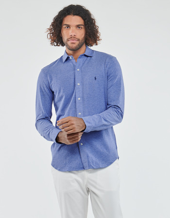 Textil Muži Košile s dlouhymi rukávy Polo Ralph Lauren CHEMISE COUPE DROITE Modrá / Sepraný / Námořnická modř