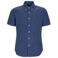Textil Muži Košile s krátkými rukávy Polo Ralph Lauren CHEMISE COUPE DROITE EN SEERSUCKER Modrá / Tmavá / Indigová modř